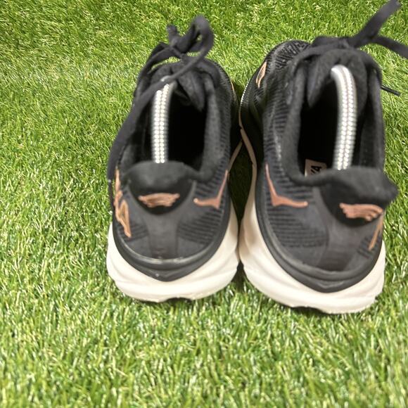 HOKA Clifton 9 Running Shoes Women Size 7 Black Rose Gold Comfort Low Sneakers - Picture 12 of 14